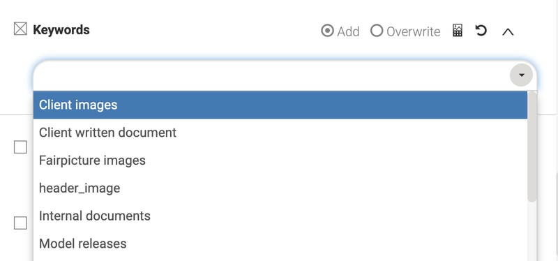 Canto_keywords drop down list field