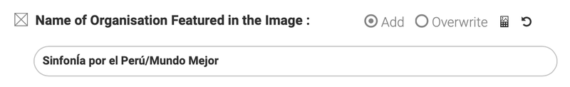 Canto_organisation name field